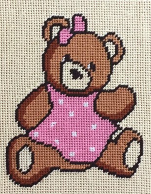 Art 43.324.01 αρκουδάκι με ροζ φόρεμα