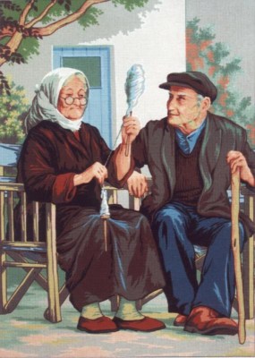 Art 814C γιαγιά με ρόκα και παππούς