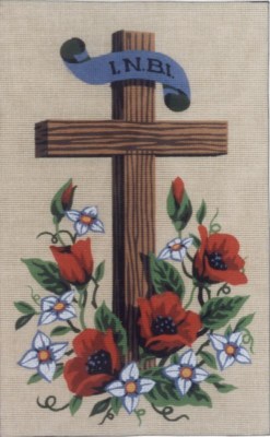 Πίνακας F25 σταυρός με παπαρούνες